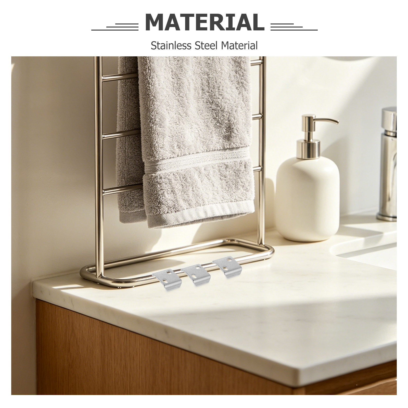 4個入り浴室タオルラック取り付け金具 ステンレス製厚みのある - Towel Bar Stainless のレビューと価格