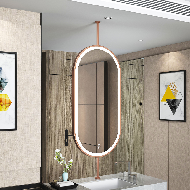 サイズ60x90cm天井楕円形吊り下げミラー現代的なシンプル - Home Bathroom Furniture のレビューと価格