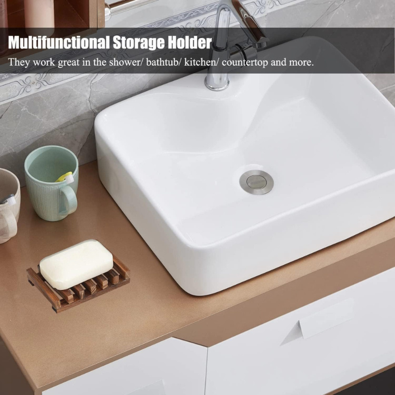 1個入り天然木製ソープディッシュホルダー、通気孔付き自己排水 - Home Bathroom Vent のレビューと価格