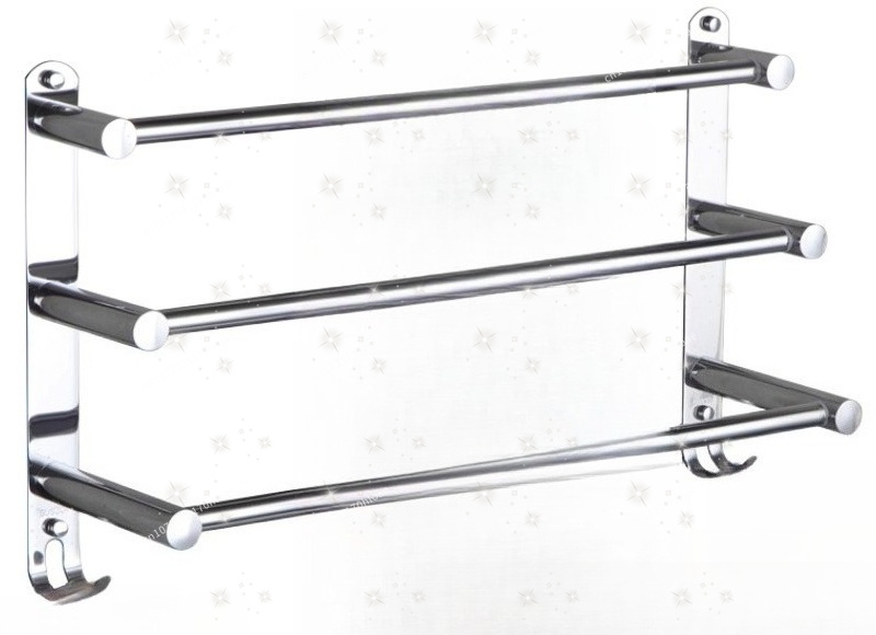 タオルバー ドリル不要 引き込み式 バスルーム ダブルロッド - Towel Bar Stainless のレビューと価格